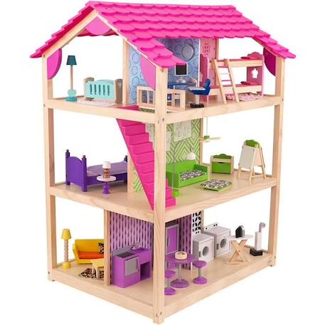 KidKraft - Maison de poupées en bois So Chic avec 46 accessoires inclus ROSE 1 - vertbaudet enfant 