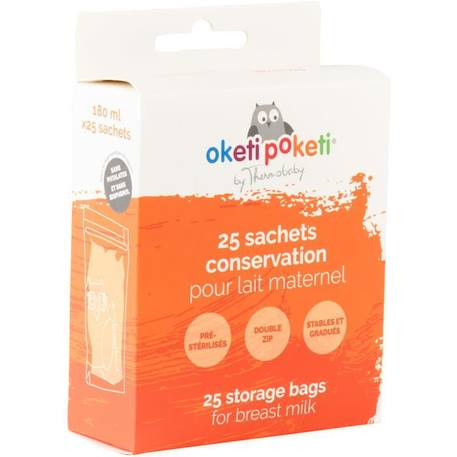 Oketi poketi 25 sachets de conservation de lait orange ORANGE 2 - vertbaudet enfant 