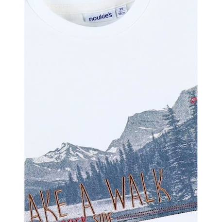 T-shirt manches longues en jersey imprimé montagne BLANC 4 - vertbaudet enfant 