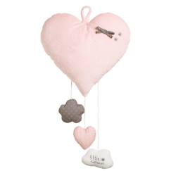 Suspension Décorative murale Coeur en polyester  Rose  - vertbaudet enfant