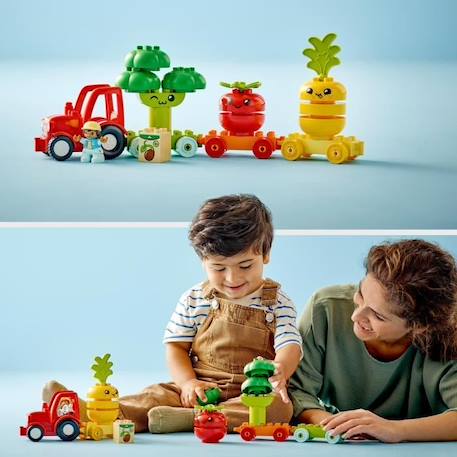 LEGO® DUPLO My First 10982 Le Tracteur des Fruits et Légumes, Jouet à Empiler et à Trier BLANC 6 - vertbaudet enfant 