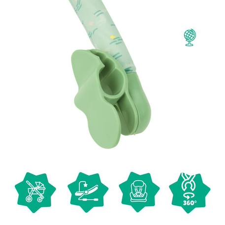 BADABULLE Arche d'éveil bébé universelle, 3 jouets sensoriels, facile à positionner avec clips rotatifs à 360° VERT 3 - vertbaudet enfant 
