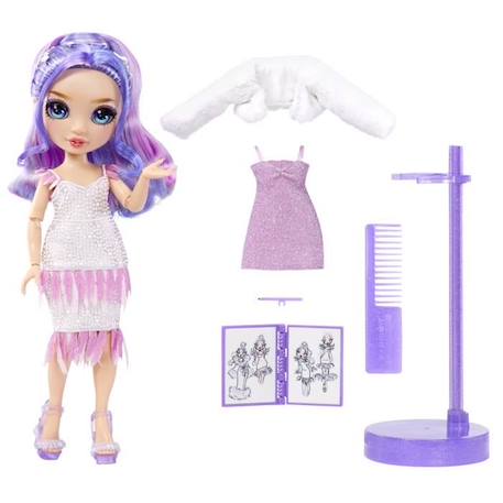 Rainbow High Tentpole PR Theme Doll - PURPLE - 1 robe de Gala et 1 tenue decontractée + accessoires et carnet de croquis VIOLET 3 - vertbaudet enfant 