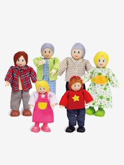 cadeaux-anniversaire-Jouet-Jeux d'imagination-Figurines, mini mondes, héros et animaux-Famille de 6 poupées en bois HAPE