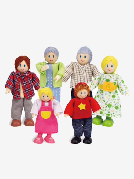 Famille de 6 poupées en bois HAPE multicolore 1 - vertbaudet enfant 
