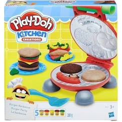 -Set pâtes à modeler - PLAYDOH - Burger Party - Accessoires pour créer des hamburgers et hot-dogs - Dès 3 ans
