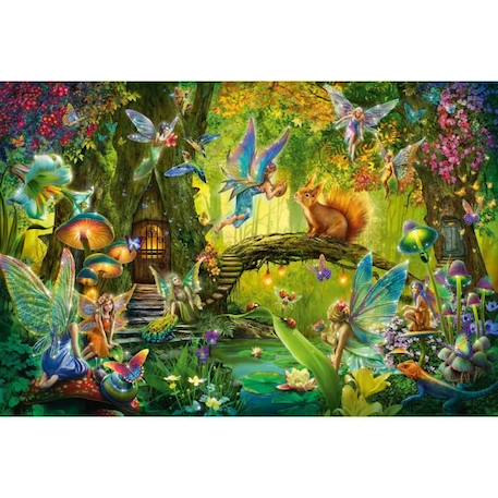 Puzzle Fées dans la forêt - SCHMIDT SPIELE - 200 pièces - Avec baguette magique VERT 2 - vertbaudet enfant 