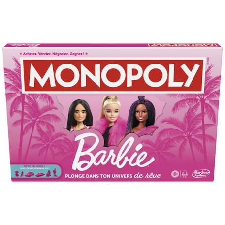 Monopoly : édition Barbie, jeu de plateau pour 2 à 6 joueurs, jeux pour la famille, à partir de 8 ans ROSE 1 - vertbaudet enfant 