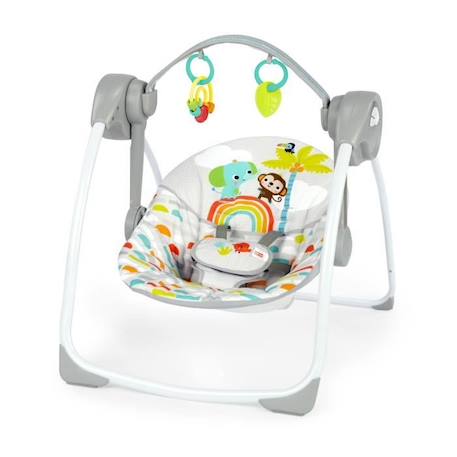 BRIGHT STARTS Playful Paradise balancelle portable pour bébé, compacte et automatique avec musique, dès la naissance GRIS 1 - vertbaudet enfant 