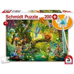 Puzzle Fées dans la forêt - SCHMIDT SPIELE - 200 pièces - Avec baguette magique  - vertbaudet enfant