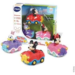 Jouet-Jeux d'imagination-Figurines, mini mondes, héros et animaux-VTECH - Tut Tut Bolides - Coffret Trio Minnie/Mickey (Cabrio Minnie + Daisy + Mickey)