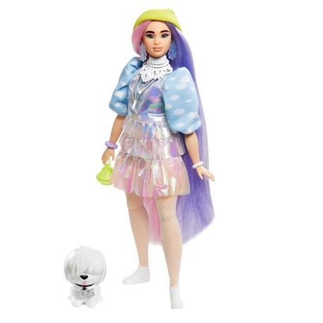 Barbie - Extra Bonnet Vert Cheveux Longs Mauve et Rose - Poupée - 3 ans et + VERT 4 - vertbaudet enfant 