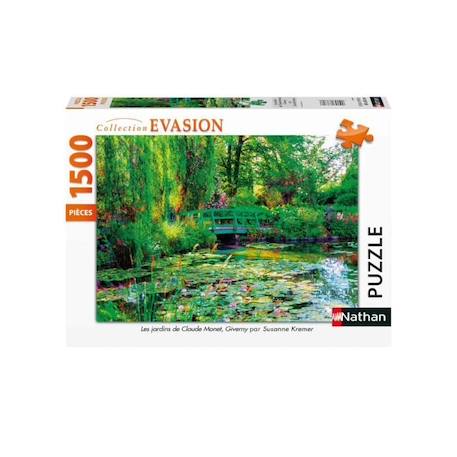 Puzzle 1500 pièces - NATHAN - Les jardins de Claude Monet à Giverny - Architecture et monument - Vert - Mixte VERT 3 - vertbaudet enfant 