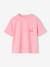 Tee-shirt fille motif poitrine manches courtes rose bonbon 2 - vertbaudet enfant 