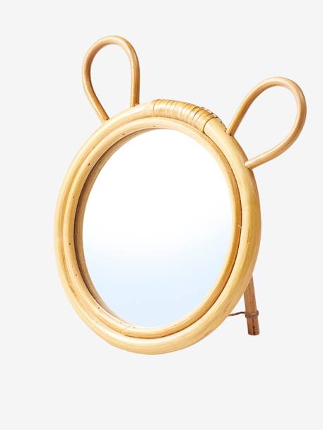 Miroir en rotin Ourson à poser beige 3 - vertbaudet enfant 