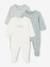 Lot de 3 pyjamas bébé mixtes en interlock BASICS bleu grisé 1 - vertbaudet enfant 