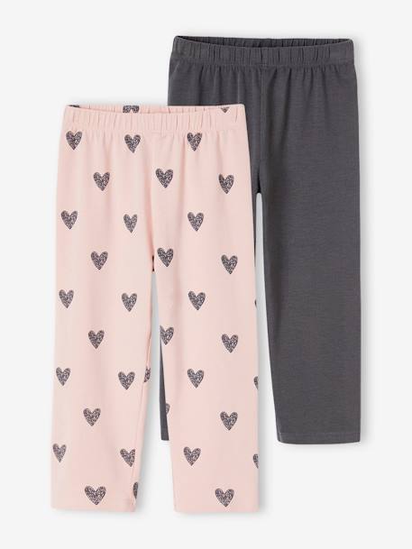 Lot de 2 leggings courts fille  - vertbaudet enfant