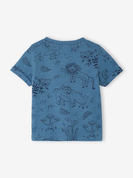 T-shirt jungle bébé en jersey flammé bleu+écru 3 - vertbaudet enfant 