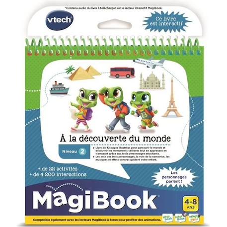 Livre éducatif interactif Magibook VTECH - A la Découverte du Monde BLEU 1 - vertbaudet enfant 