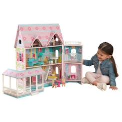 Jouet-KidKraft - Maison de poupées Abbey Manor en bois avec 18 accessoires inclus