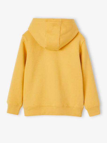 Sweat garçon zippé à capuche motif poitrine blanc chiné+ocre+rouge+turquoise 5 - vertbaudet enfant 