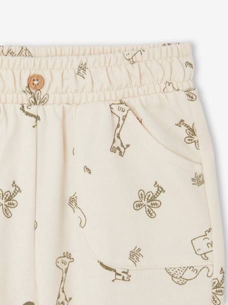 Pantalon imprimé en molleton bébé écru+kaki 3 - vertbaudet enfant 