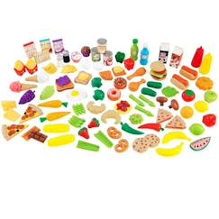 Jouet-Jeux d'imitation-Cuisines et dinette-KidKraft - 115 Accessoires pour cuisine enfant dont fruits légumes, pizza, gauffres factices