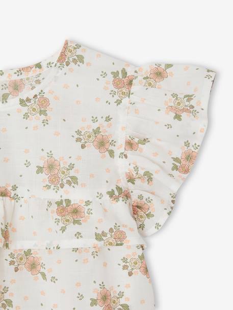 Ensemble de cérémonie fille blouse volantée et short en gaze rose imprimé 5 - vertbaudet enfant 