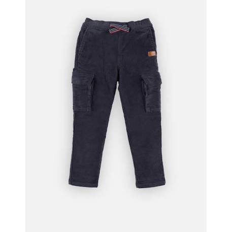 Pantalon cargo velours côtelé BLEU 4 - vertbaudet enfant 