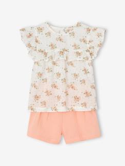 Ensemble de cérémonie fille blouse volantée et short en gaze  - vertbaudet enfant