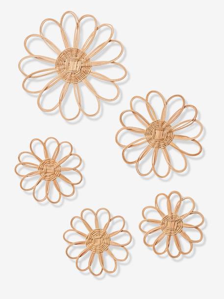 Lot de 5 fleurs murales en rotin beige 5 - vertbaudet enfant 