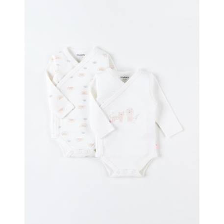 Set de 2 bodies croisés manches longues imprimés BLANC 4 - vertbaudet enfant 