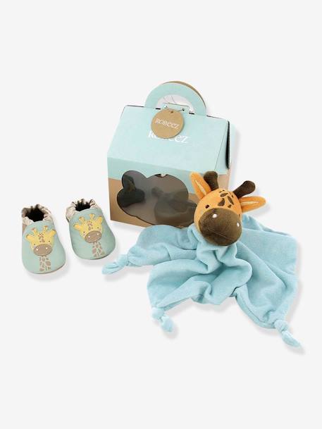 Coffret de naissance chaussons + doudou © vert d'eau 4 - vertbaudet enfant 