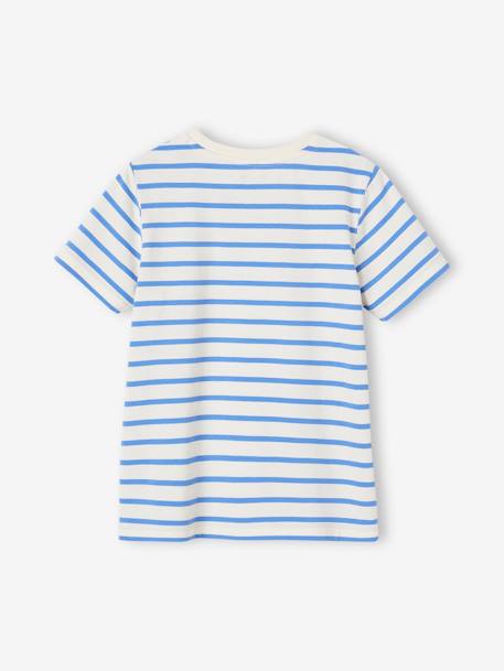 T-shirt garçon rayé manches courtes bleu azur+dark bleu indigo rayé+rayé jaune+rayé rouge+sauge rayé 2 - vertbaudet enfant 