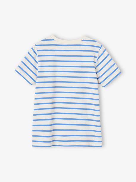 T-shirt rayé garçon manches courtes bleu azur+dark bleu indigo rayé+rayé jaune+rayé rouge+sauge rayé 2 - vertbaudet enfant 