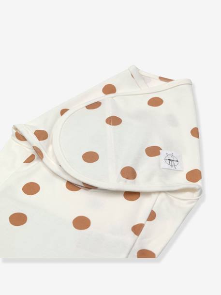 Couverture d'emmaillotage LÄSSIG Cozy Colors en pur coton bio blanc+bleu 4 - vertbaudet enfant 