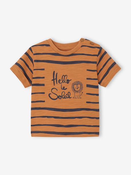 T-shirt Hello le soleil bébé caramel 1 - vertbaudet enfant 