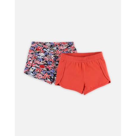 Set de 2 shorts en coton BIO ROUGE 1 - vertbaudet enfant 