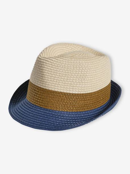 Chapeau esprit panama tricolore aspect paille garçon bois 3 - vertbaudet enfant 