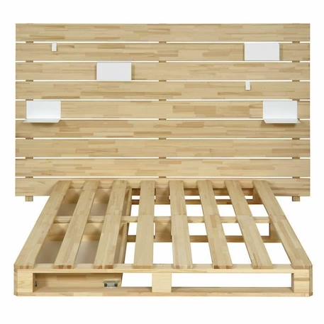 Pack lit avec tête de lit Cembro - AKITEN RETAIL - Bois naturel 140x200 cm MARRON 4 - vertbaudet enfant 