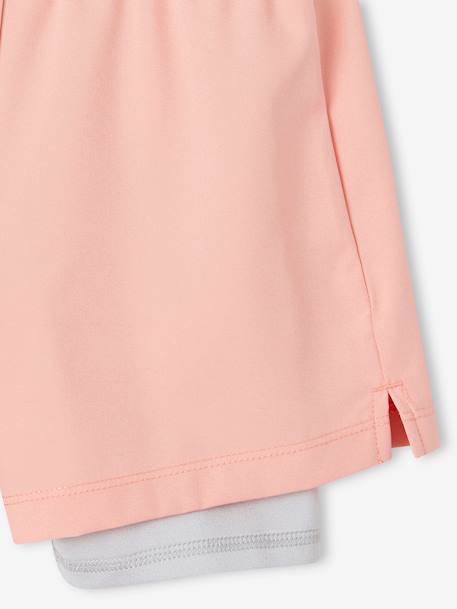 Short fille sport 2 en 1 matière technique corail+marine 4 - vertbaudet enfant 