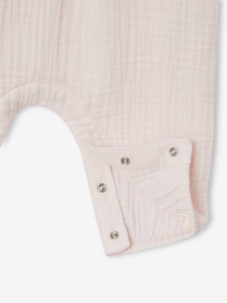 Combinaison bébé en gaze de coton rose pâle+vert sauge 4 - vertbaudet enfant 