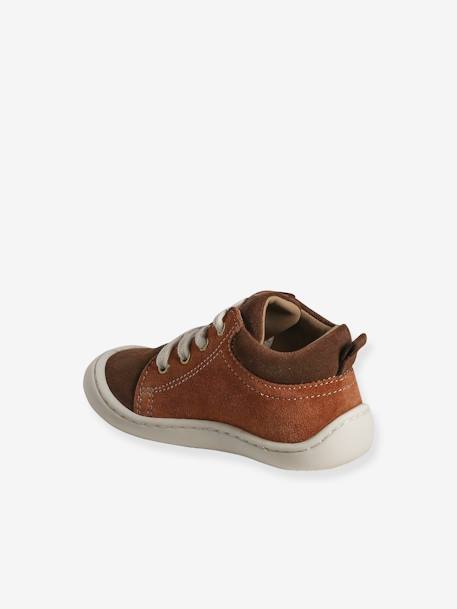 Bottillons lacés cuir souple bébé premiers pas blanc+lot marron+roux 9 - vertbaudet enfant 