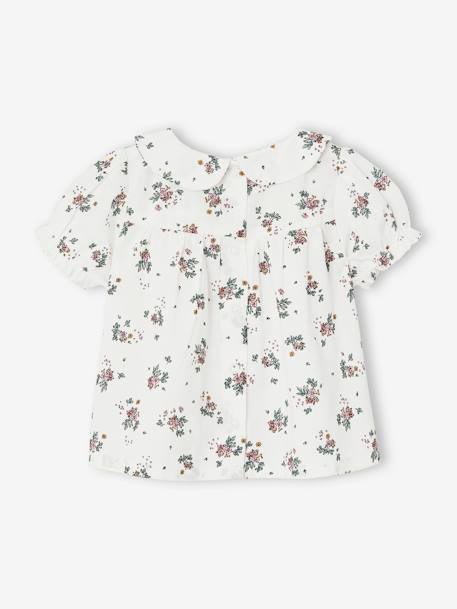 Blouse manches courtes naissance fleurie écru 4 - vertbaudet enfant 