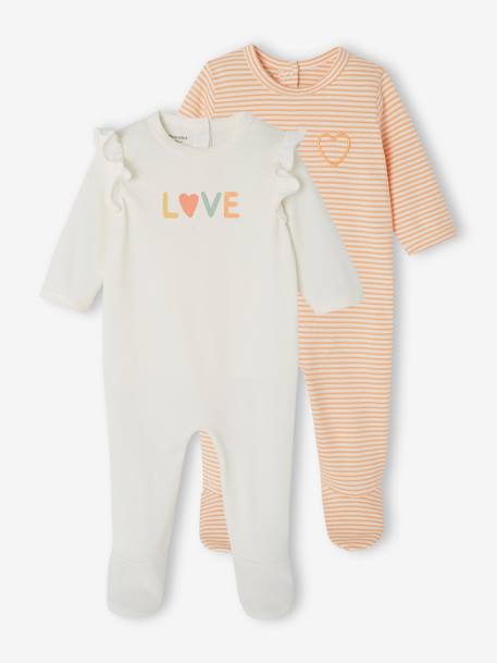 Lot de 2 dors-bien "love" naissance en jersey  - vertbaudet enfant