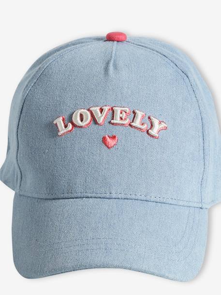 Casquette en denim 'lovely' fille bleu jean 3 - vertbaudet enfant 