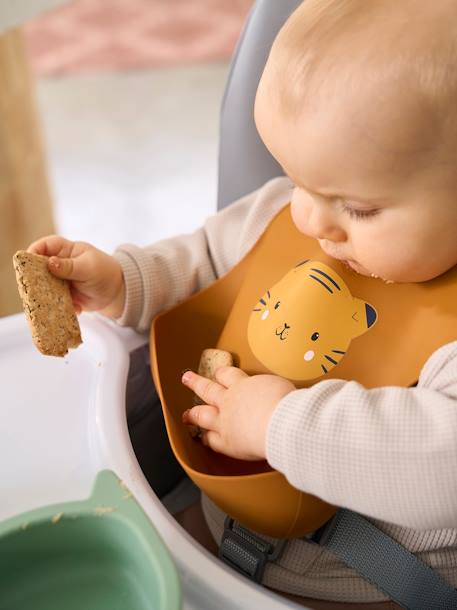 Lot 2 bavoirs en silicone marron 2 - vertbaudet enfant 
