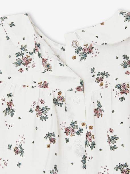 Blouse manches courtes naissance fleurie écru 5 - vertbaudet enfant 