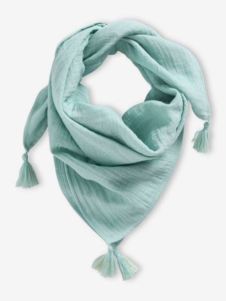 Foulard uni personnalisable à pompons fille  - vertbaudet enfant