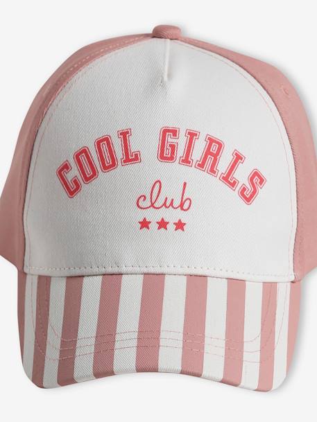Casquette fille 'Cool Girls Club' rayé bleu+rayé rose 9 - vertbaudet enfant 